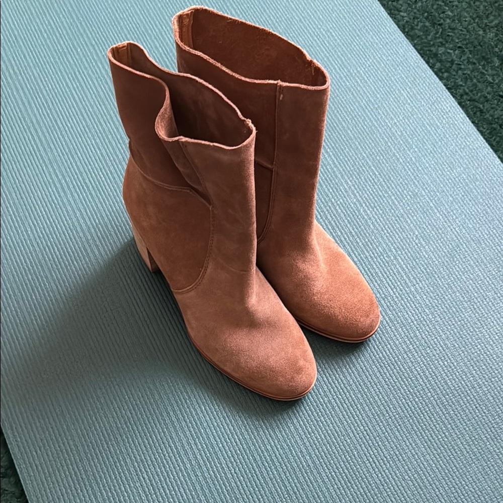 Frye & Co Phoebe Slouch Suede Mid Calf Boots Tan size 9.5